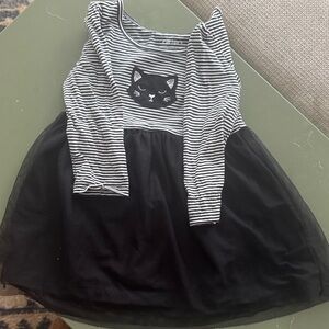 Carter’s Black and White Striped Cat Dress